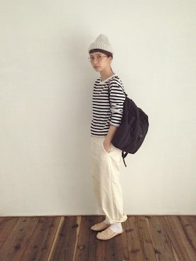 「DANTON（ダントン）のアイテム（バッグ）」を使った、Kazumiさん（レディース・165cm）の秋コーディネート