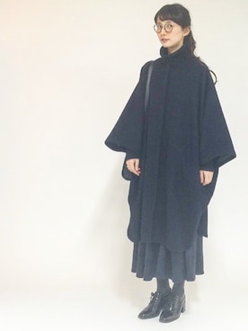 「Jeffrey Campbell（ジェフリーキャンベル）のアイテム（ローファー）」を使った、Kazumiさん（レディース・165cm）の冬コーディネート