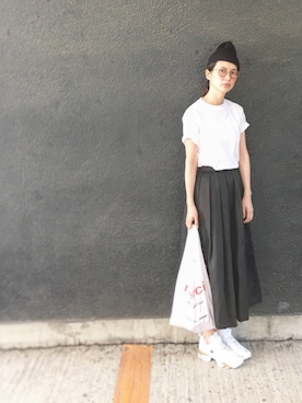 「Hanes」｜「アイテム（ニットキャップ/ビーニー）」を使った、Kazumiさん（レディース・165cm）の春コーディネート