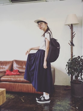 「DANTON（ダントン）のアイテム（バッグ）」を使った、Kazumiさん（レディース・165cm）の春コーディネート