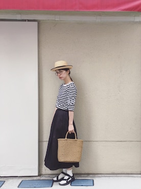 「MARGARET HOWELL（マーガレットハウエル）のアイテム」を使った、Kazumiさん（レディース・165cm）の夏コーディネート