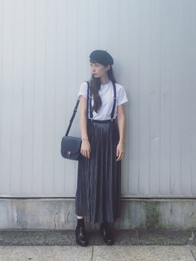 「HANES（ヘインズ）のアイテム」を使った、Kazumiさん（レディース・165cm）の秋コーディネート