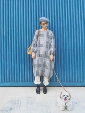 「Samansa Mos2（サマンサ モスモス）のアイテム（帽子）」を使った、Kazumiさん（レディース・165cm）の秋コーディネート