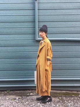 「ADAM ET ROPE'（アダムエロペ）のアイテム（ステンカラーコート）」を使った、Kazumiさん（レディース・165cm）の秋コーディネート