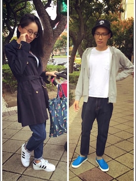 「TAIPEI」｜「アイテム（トレンチコート）」を使った、翁馨儀さん（レディース・158cm）の秋コーディネート