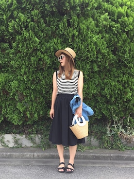 「northcorner（ノースコーナー）のアイテム」を使った、YURIKOさん（レディース・159cm）の夏コーディネート