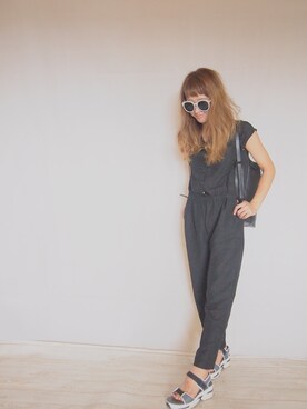 「coordinate」｜「アイテム（サロペット/オーバーオール）」を使った、YURIKOさん（レディース・159cm）の夏コーディネート