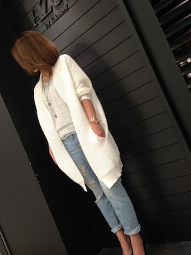 「ボーイフレンドデニム」｜akoさん（レディース・156cm）の冬コーディネート