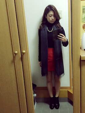 「VICKY（ビッキー）のアイテム（アクセサリー）」を使った、erinaさん（レディース・157cm）の冬コーディネート