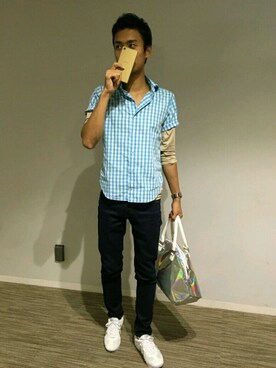 「muta（ムータ）のアイテム（バッグ）」を使った、kokiさん（メンズ・174cm）の秋コーディネート