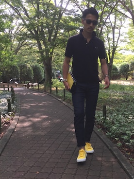 「SPERGA（スペルガ）のアイテム（シューズ）」を使った、ermildさん（メンズ・173cm）の夏コーディネート