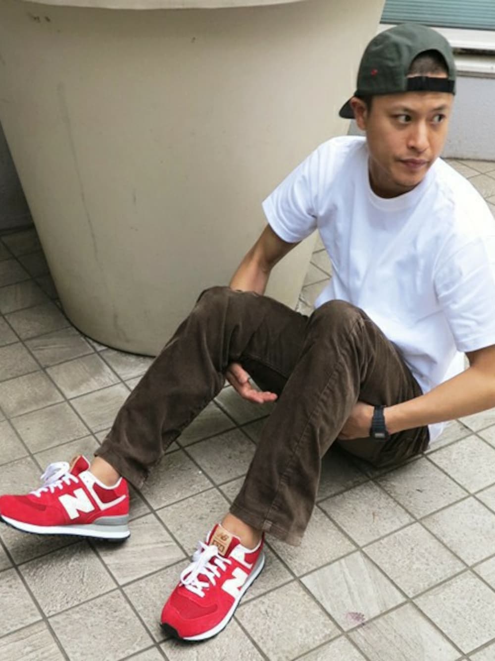 「RED KAPのRED KAP CREW NECK HEAVY WEIGHT 2PACK TEE（Tシャツ/カットソー、ホワイト系）」を使った、チャプター君さん（メンズ・170cm）の春コーディネートの1枚目の写真