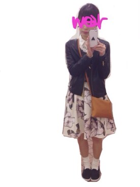 「くつした」｜「アイテム（ノーカラージャケット）」を使った、kurukuruさん（レディース・158cm）の春コーディネート