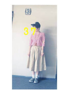 「shima・shima（シマシマ）のアイテム」を使った、37さん（レディース・154cm）の春コーディネート