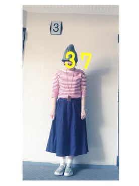 「shima・shima（シマシマ）のアイテム」を使った、37さん（レディース・154cm）の春コーディネート