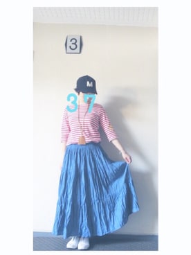 「shima・shima（シマシマ）のアイテム」を使った、37さん（レディース・154cm）の夏コーディネート