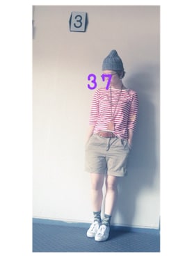 「shima・shima（シマシマ）のアイテム」を使った、37さん（レディース・154cm）の夏コーディネート