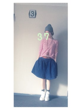 「shima・shima（シマシマ）のアイテム」を使った、37さん（レディース・154cm）の秋コーディネート