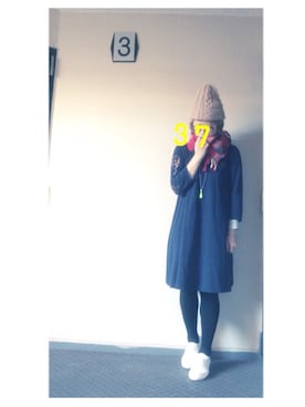 「タータンチェック」｜37さん（レディース・154cm）の冬コーディネート