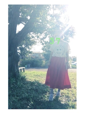 「ボーダーソックス」｜「アイテム（アナログ腕時計）」を使った、37さん（レディース・154cm）の夏コーディネート