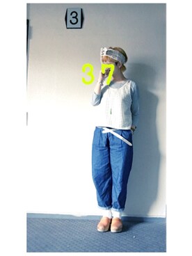 「BAD（バッド）のアイテム（トップス）」を使った、37さん（レディース・154cm）の夏コーディネート