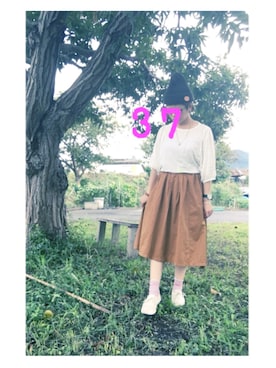 「ボーダーソックス」｜「アイテム（腕時計）」を使った、37さん（レディース・154cm）の秋コーディネート