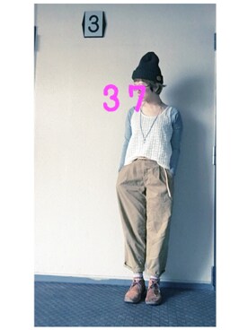 「BAD（バッド）のアイテム（トップス）」を使った、37さん（レディース・154cm）の秋コーディネート