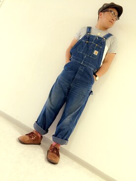 「アイテム（オールインワン・サロペット）」を使った、teさん（メンズ・165cm）の春コーディネート