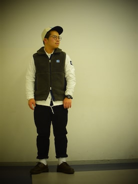 「HELLY HANSEN(ヘリーハンセン)のアイテム(ナイロンジャケット)」を使った、teさん(メンズ・165cm)の冬コーディネート