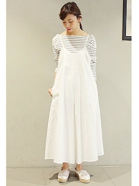 「CLANE（クラネ）のアイテム（サロペット/オーバーオール）」を使った、Ryokoさん（レディース・157cm）の春コーディネート