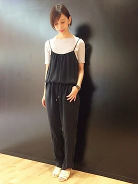 「edit for lulu」｜「アイテム（サロペット/オーバーオール）」を使った、Ryokoさん（レディース・157cm）の夏コーディネート