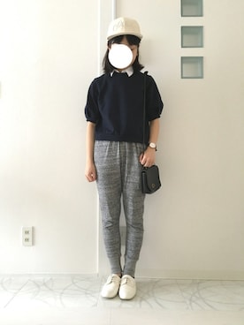 「ticog（ティコグ）のアイテム（バッグ）」を使った、咲さん（レディース・151cm）の夏コーディネート