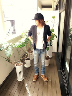 「NYキャップ」｜カズしゃんさん（メンズ・170cm）の春コーディネート