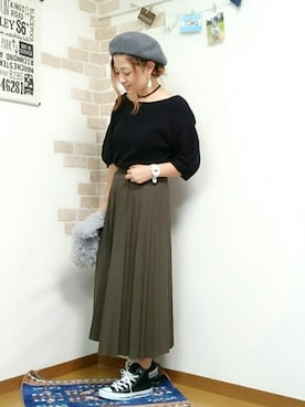 「しまむら（シマムラ）のアイテム（帽子）」を使った、welina＊さん（レディース・152cm）の秋コーディネート