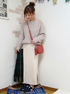 「one after another NICE CLAUP（ワンアフターアナザーナイスクラップ）のアイテム（その他シューズ）」を使った、welina＊さん（レディース・152cm）の秋コーディネート