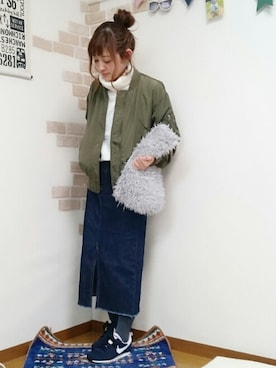 「one after another NICE CLAUP（ワンアフターアナザーナイスクラップ）のアイテム（その他シューズ）」を使った、welina＊さん（レディース・152cm）の冬コーディネート