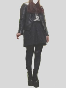「ロック」｜「アイテム（タイツ/ストッキング）」を使った、963さん（レディース・163cm）の秋コーディネート