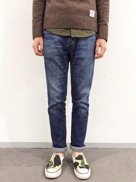 「MR.GENTLEMAN（ミスタージェントルマン）のアイテム（ニット/セーター）」を使った、J.Cさん（メンズ・170cm）の冬コーディネート