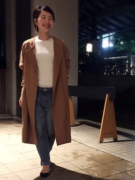 「ドルマン」｜「アイテム（その他アウター）」を使った、fuchikoさん（レディース・152cm）の秋コーディネート