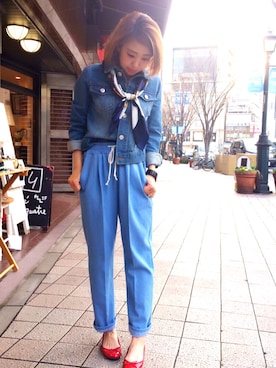 「FROMFIRST musee（フロムファーストミュゼ）のアイテム（デニムジャケット）」を使った、tomoさん（レディース・151cm）の春コーディネート