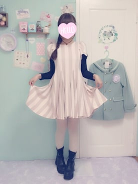 「Candy Stripper」｜「アイテム（ピーコート）」を使った、mitsuさん（レディース・164cm）の冬コーディネート