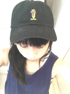 「CHAPTER WORLD PREMIUM（チャプターワールドプレミアム）のアイテム（帽子）」を使った、ゆうちょさん（レディース・160cm）の夏コーディネート