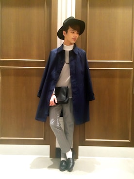 「アイテム（ステンカラーコート）」を使った、★市野 椋幹さん（メンズ・176cm・10代）の春コーディネート