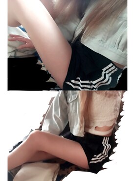 「ジャージーパンツ」｜「アイテム（デニムジャケット）」を使った、mizuki○さん（レディース・168cm）の春コーディネート