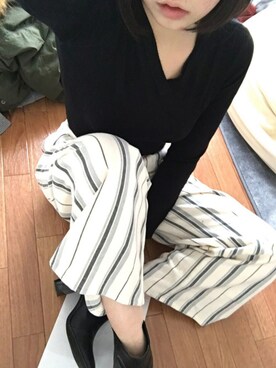 「OZOC（オゾック）のアイテム（ブーティ）」を使った、みーさん。さん（レディース・162cm）の冬コーディネート
