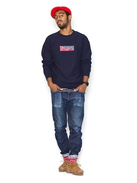 「APPLEBUM」｜「アイテム（ハンチング/ベレー帽）」を使った、APPLEBUM STAFF STYLINGさん（メンズ・180cm）の秋コーディネート