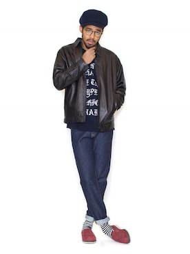 「APPLEBUM」｜「アイテム（ブルゾン）」を使った、APPLEBUM STAFF STYLINGさん（メンズ・180cm）の秋コーディネート
