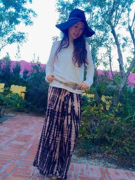 「Planet blue world（プラネットブルーワールド）のアイテム」を使った、Sakiさん（レディース・164cm）の冬コーディネート