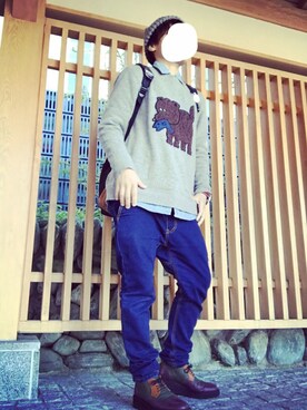 「アイテム（ドレスシューズ、グリーン系）」を使った、waaaaaanmさん（メンズ・158cm）の秋コーディネート