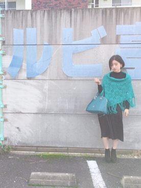 「ANAP（アナップ）のアイテム（ポンチョ）」を使った、ゆさん（レディース・163cm）の秋コーディネート